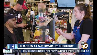 Safety measures being implemented for supermarket checkout stands
