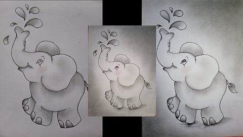 how draw elephant easy