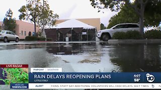 Rain delays San Diego businesses reopening outdoors