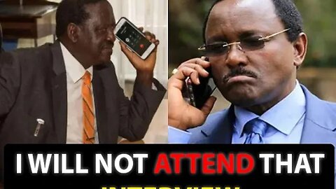 KALONZO SAGA "I WILL NOT GO TO ANY INTERVIEW" Game Plan Exposed