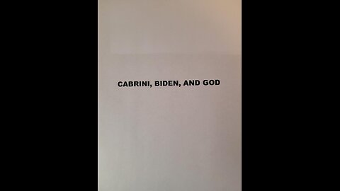 Cabrini, Biden and God