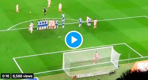 Messi's free-kick goal against Espanyol from the stands.