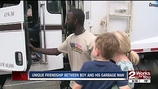 Unique friendship between boy and his garbage man
