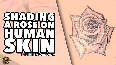 Shading A Rose Tattoo On Human Skin