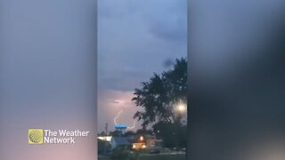 Lightning crackles in the skies over Windsor
