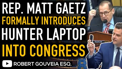 Rep. MATT GAETZ Submits HUNTER BIDEN Hard Drive Into CONGRESSIONAL RECORD