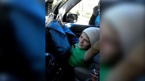 Teen Gets Stuck In The Car