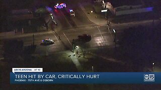 Teen hit by truck, critically hurt