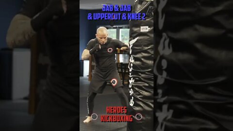 Heroes Training Center | Kickboxing & MMA "How To Double Up" Jab & Jab & Uppercut & Knee 2 | #Shorts