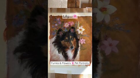 Open for commissions! #doglovers #dogportrait #flowers #oilpainting #artist #petportrait