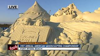 The American Sandsculpting Championship begins on Fort Myers Beach - 7am live report