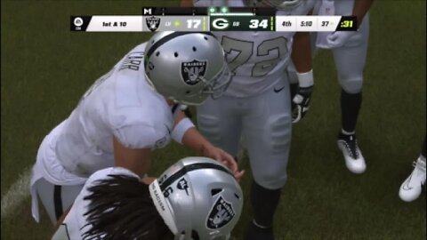 Raiders @ Packers Using My ALL Madden CPU Vs. CPU Gameplay Sliders PS5 4k60fps Performance Mode