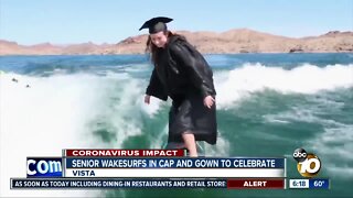 Vista high school senior hits the water to celebrate graduation