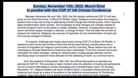 COP27 Climate Justice 10 Universal Commandments Mount Sinai