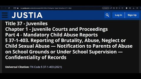 Mandatory Child Abuse Reports§ 37-1-403 Reporting of Brutality, Abuse, Neglect or Child Sexual Abuse