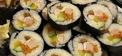 9 ingredients in one bite! Kimbap!!