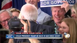 Could President Trump be back in San Diego soon?