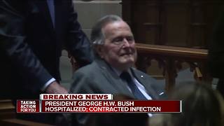 Former President George H. W. Bush hospitalized day after he buried his wife