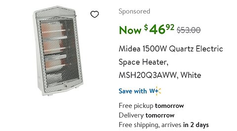 Midea Quartz Radiant Heater REVIEW $46.99 From Wal-Mart