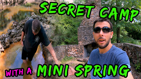 Secret Camp in the Forest with Mini Spring!!!