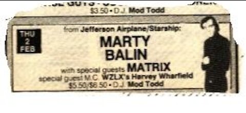 MATRIX & MARTY BALIN Live @TheChannel in Boston