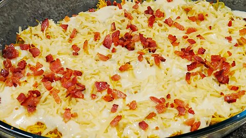 EASY DINNER IDEA WITH POTATO, BACON AND CHICKEN. Easy recipe for dinner at home
