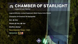 Destiny 2, Legend Lost Sector, Chamber of Starlight on the Dreaming City 11-10-21