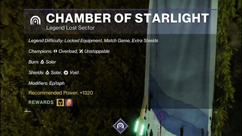 Destiny 2, Legend Lost Sector, Chamber of Starlight on the Dreaming City 11-10-21