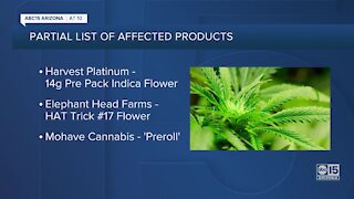 Marijuana products recalled in Arizona