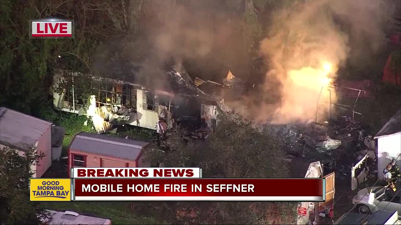 Mobile home fire in Seffner