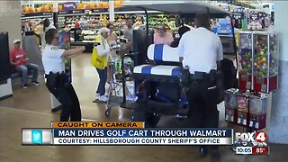 Florida man drives golf cart into Walmart as deputies chase him with a Taser