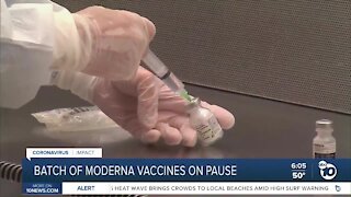 Batch of Moderna vaccines put on pause in California