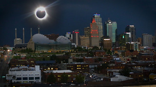 Total Solar Eclipse over Downtown Kansas City