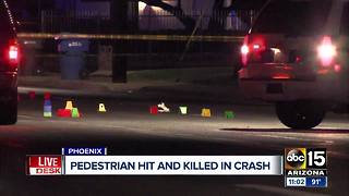 Pedestrian killed after being hit by car in Phoenix