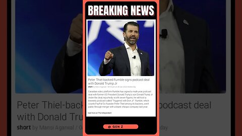 Breaking News | Donald Trump Jr. Joins Peter Thiel on Rumble: Get the Scoop! | #shorts #news