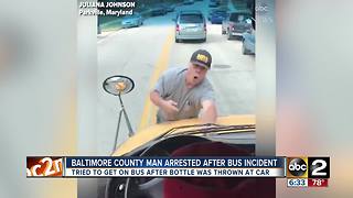 Man arrested after jumping on the hood of a school bus