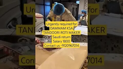 #gulfvacancy Roti maker job in Saudi #shorts #ytshorts