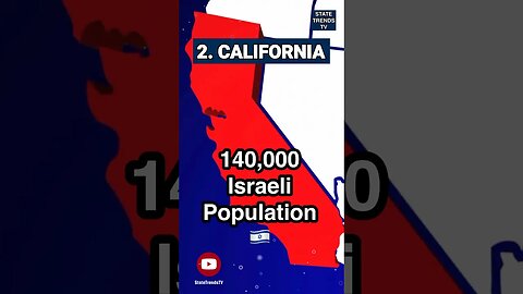 Highest ISRAELI POPULATION States #shorts #israelites #israel #usa #america #top10