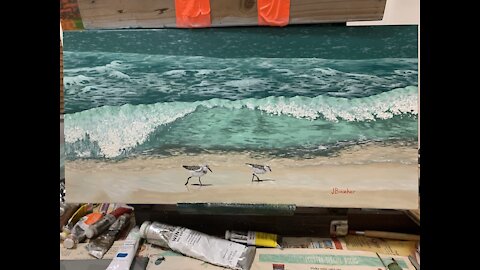 Oil Painting Time-lapse: “Florida Sandpipers”