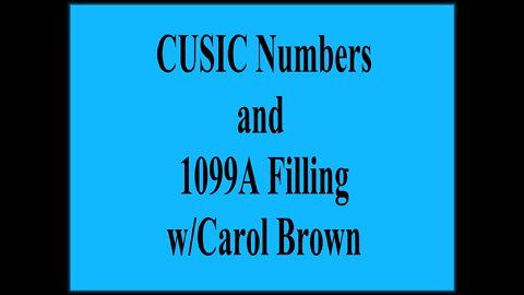Finding your CUSIP# and Filing your 1099A