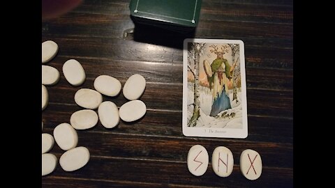 Tarot And Rune Cast (The Ancestor, Sowilo, Hagalaz, Gebo)