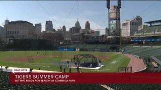 Detroit Tigers take to the field at Comerica Park to gear up for shortened baseball season