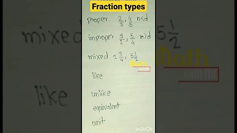 Types of fraction #shorts #maths #mathematics #mathtricks #vedicmaths #mathwithnil #trending #6th