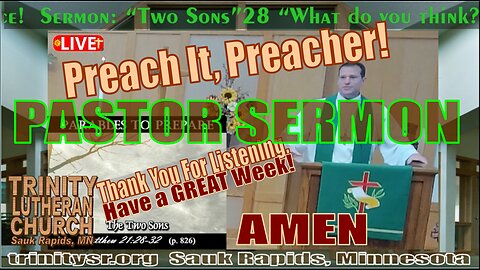 2024 01 21 Jan 21st Pastor Sermon Trinity Lutheran Sauk Rapids MN