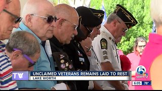 Unclaimed veterans remains laid to rest in Lake Worth