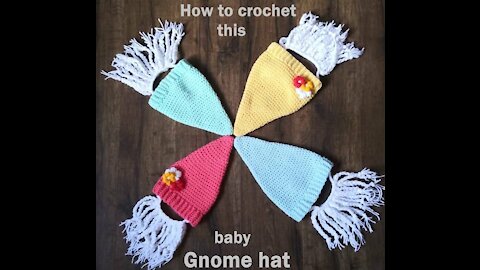 How to make this Easy Crochet Gnome hat