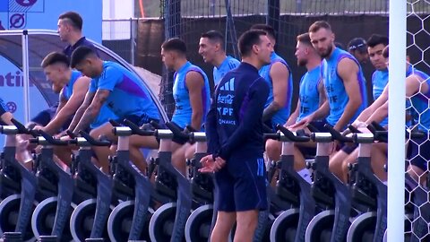 Argentina train the day after Quarter-Final win over Netherlands