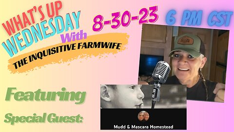 "What's Up Wednesday" with Guest "Mudd N Mascara Homestead" 8-30-23