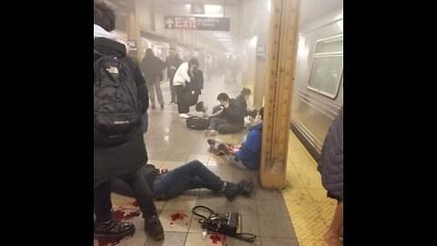 GRAPHIC Video from the incident as the subway arrived at 36th St Sunset Park in Brooklyn.