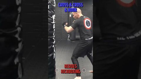 Heroes Training Center | Kickboxing & MMA "How To Double Up" Cross & Cross & Hook | #Shorts